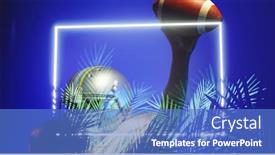  Presentation with football competition - Slide set with composite-of-american-football-player background and a teal colored foreground