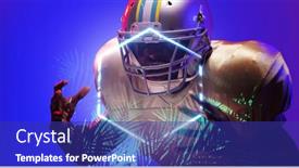  Presentation with aggression - Slide deck enhanced with composite-of-american-football-player background and a navy blue colored foreground