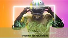  Presentation with american football - PPT theme having composite-of-american-football-player background and a yellow colored foreground