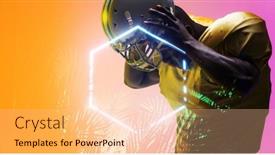  Presentation with football competition - Slide set consisting of composite-of-american-football-player background and a lemonade colored foreground