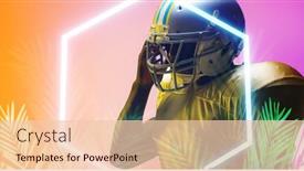  Presentation with american football - PPT theme having composite-of-american-football-player background and a lemonade colored foreground