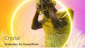  Presentation with football competition - Presentation featuring composite-of-american-football-player background and a yellow colored foreground