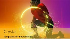  Presentation with football competition - Presentation theme enhanced with composite-of-american-football-player background and a yellow colored foreground