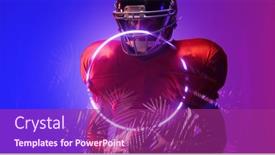  Presentation with football competition - Presentation theme with composite-of-american-football-player background and a violet colored foreground