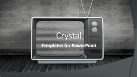 Presentation with brick wall - Presentation design having composite-of-antique-television background and a gray colored foreground