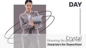  Presentation with first impression - PPT theme having composite-of-asian-receptionist-writing and a white colored foreground
