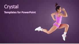  Presentation with exercise - Slides having composite of athletic exercise woman background and a tawny brown colored foreground