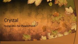  Presentation with blowing leaves - Presentation theme with composite of autumn leaves blowing background and a gold colored foreground