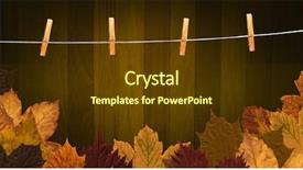  Presentation with autumn wood - Colorful presentation theme enhanced with composite of autumn leaves border backdrop and a tawny brown colored foreground