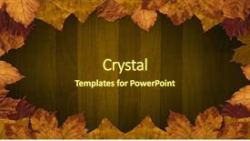  Presentation with autumn wood - Theme consisting of composite of autumn leaves border background and a  colored foreground