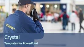  Presentation with security guard - Presentation featuring composite of back of security background and a ocean colored foreground