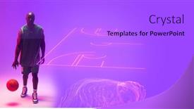  Presentation with basketball court - PPT theme having composite-of-bald-african-american background and a light gray colored foreground
