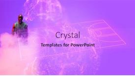  Presentation with basketball court - Slides featuring composite-of-bald-african-american background and a lilac colored foreground