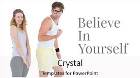  Presentation with believe - PPT theme enhanced with composite of believe in yourself background and a white colored foreground