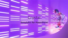 Presentation with glowing lights - Presentation design having composite-of-biracial-basketball-player background and a lilac colored foreground