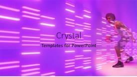  Presentation with glowing lights - Slides with composite-of-biracial-basketball-player background and a lilac colored foreground