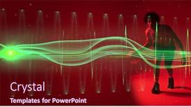  Presentation with abstract wave - Slides enhanced with composite-of-biracial-basketball-player background and a  colored foreground