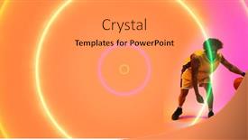  Presentation with abstract circles - Presentation consisting of composite-of-biracial-basketball-player background and a gray colored foreground