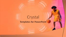  Presentation with floral abstract - PPT theme having composite-of-biracial-basketball-player background and a gray colored foreground