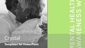  Presentation with mental care - Slides featuring composite-of-biracial-senior-couple background and a gray colored foreground