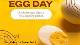  Presentation with healthy nutrition - PPT layouts with composite-of-boiled-eggs background and a gold colored foreground