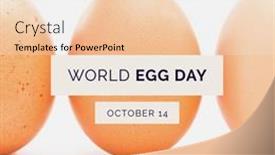  Presentation with white healthy food - Presentation design enhanced with composite-of-brown-eggs-arranged background and a white colored foreground