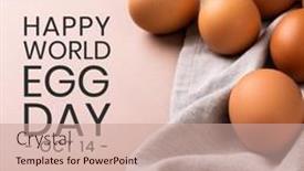  Presentation with healthy nutrition - Slide deck featuring composite-of-brown-eggs background and a coral colored foreground