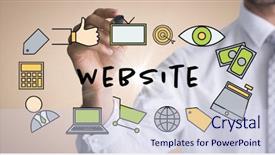  Presentation with composite - Audience pleasing presentation theme consisting of composite of business man mid backdrop and a lemonade colored foreground