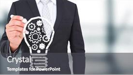  Presentation with abstract digital business interface - PPT layouts consisting of composite of business man mid background and a dark gray colored foreground