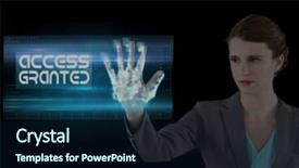  Presentation with access - Slide deck consisting of composite of business woman access background and a  colored foreground