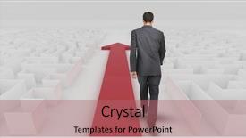  Presentation with interpret the following pictures - Slides with composite of businessman following red background and a coral colored foreground