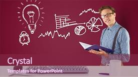  Presentation with digital book - Presentation design featuring composite of businessman holding book background and a  colored foreground