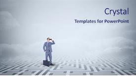  Presentation with composite - Beautiful theme featuring composite of businessman with briefcase backdrop and a  colored foreground