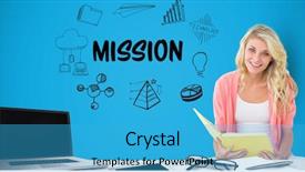  Presentation with digital book - Presentation theme with composite of businesswoman holding book background and a teal colored foreground