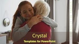  Presentation with communication family - Theme having composite-of-caucasian-daughter-embracing background and a tawny brown colored foreground