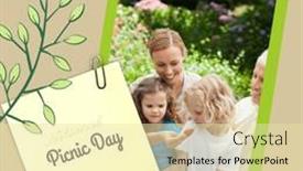  Presentation with togetherness - PPT theme having composite-of-caucasian-family-enjoying background and a blonde colored foreground