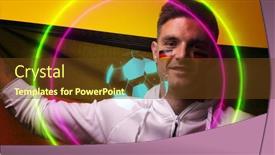  Presentation with victory sport - Presentation theme having composite-of-caucasian-soccer-player background and a  colored foreground