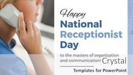  Presentation with communication organization - PPT theme consisting of composite-of-caucasian-woman-talking background and a white colored foreground