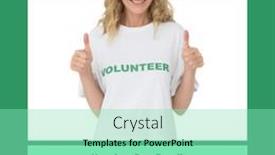  Presentation with volunteer - Theme consisting of composite-of-caucasian-woman background and a seafoam green colored foreground