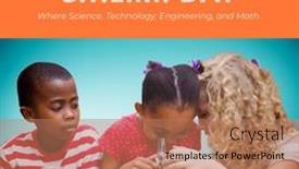  Presentation with math science - Theme enhanced with composite-of-celebrate-stem-day background and a coral colored foreground