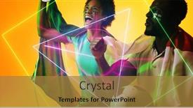  Presentation with face match - PPT theme featuring composite-of-cheerful-diverse-fans background and a gold colored foreground