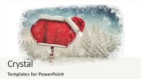  Presentation with winter border - PPT theme with composite of christmas snowflake border background and a soft green colored foreground