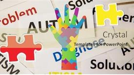  Presentation with social disorder - Theme consisting of composite-of-colorful-jigsaw-pieces background and a  colored foreground