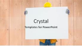  Presentation with composite construction - Slides with composite of construction worker holding background and a sky blue colored foreground