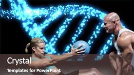  Presentation with blue lights - Beautiful PPT layouts featuring composite of couple doing exercise backdrop and a tawny brown colored foreground