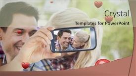  Presentation with valentines - Cool new PPT theme with composite of couple taking valentines selfie backdrop and a soft green colored foreground