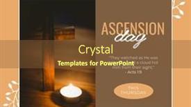  Presentation with christianity - PPT theme consisting of composite-of-cross-and-candle background and a tawny brown colored foreground