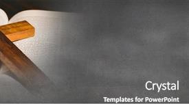  Presentation with composite - Beautiful theme featuring composite of cross on bible backdrop and a gray colored foreground