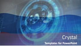  Presentation with russia flag - PPT theme with composite-of-cryptocurrency-sign-scope background and a  colored foreground