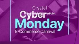  Presentation with cyber - Presentation theme having composite-of-cyber-monday-text and a violet colored foreground